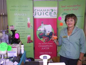 Monica Karger showing her champion juicer machines at Tatiara Talents.